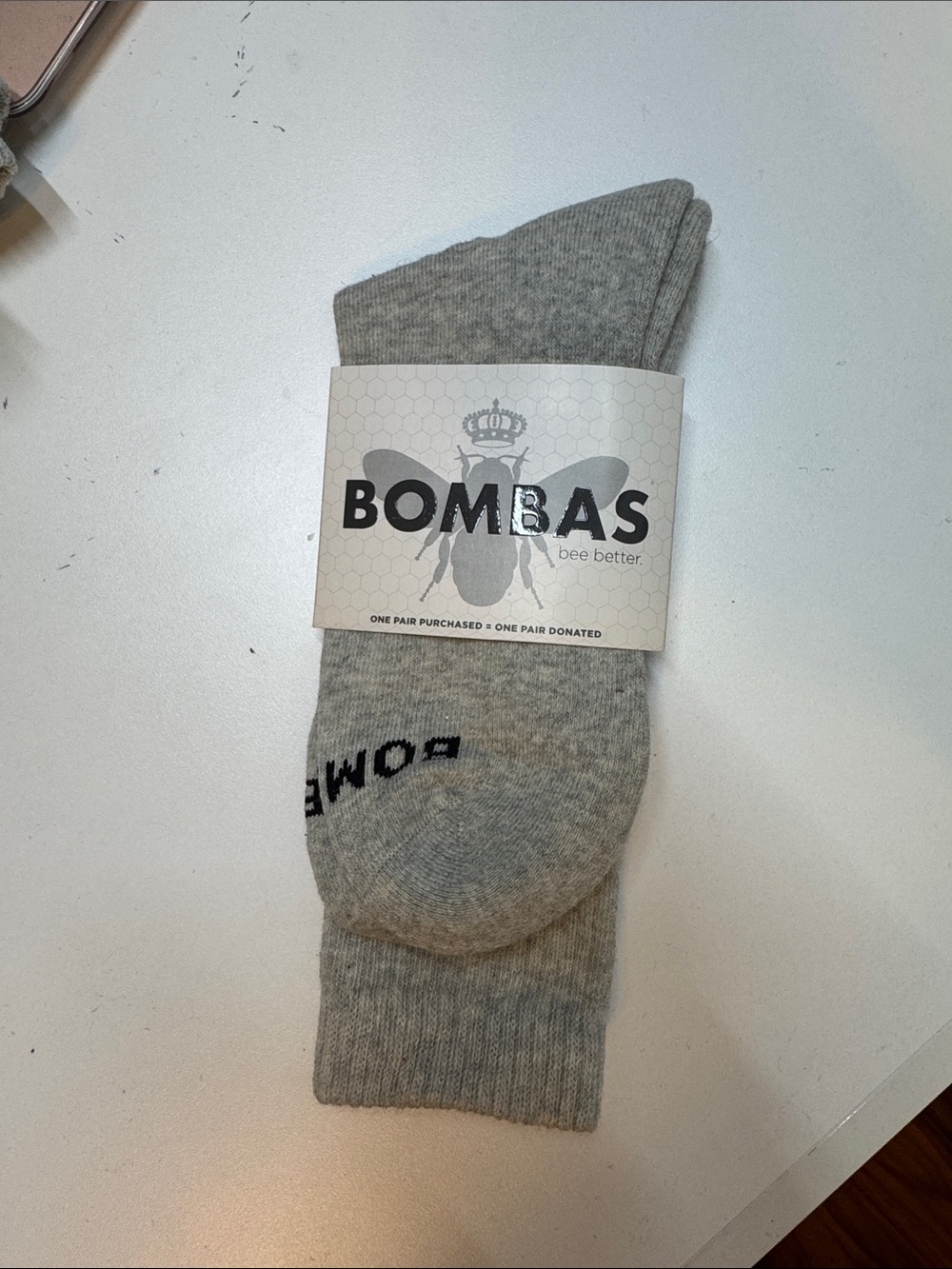 Bombas Heather Gray Crew Athletic Socks